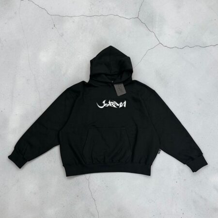 buzo hoodie urb x curva negro